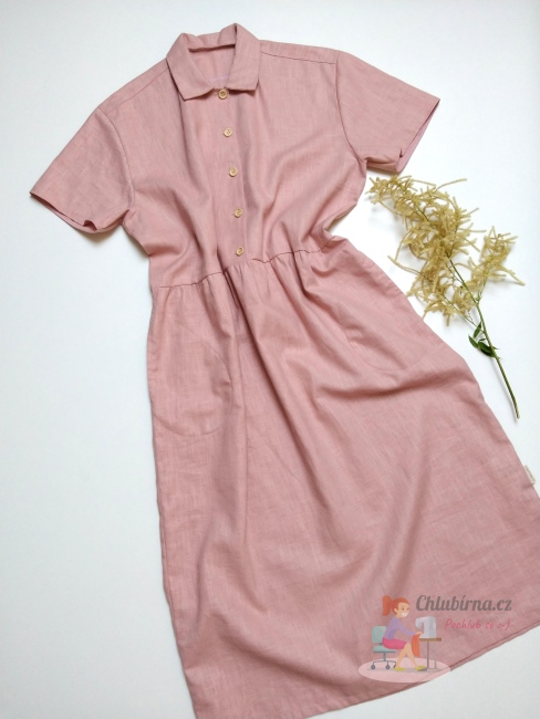 výrobek Lněné růžové šaty