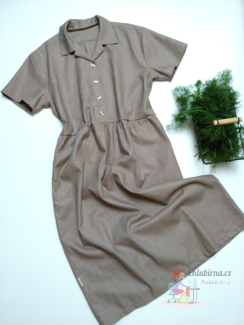 výrobek Lněné taupové šaty